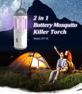 [2 en 1] Lámpara mata-mosquito y Linterna de camping para tienda de campaña con gancho portátil para interiores y exteriores 